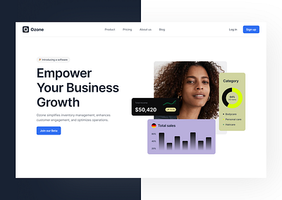 Ozone - Saas homepage homepage product design saas landing page ui webdesign