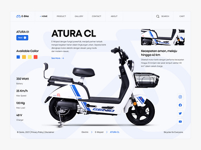 Product - Electric Bike battery bike clean dashboard eco electric herosection landingpage product sport ui uiux web webapp website