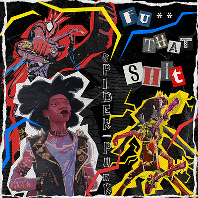 Spider-Punk - Spiderverse film graphic design marvel