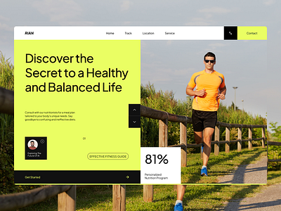 Running Website design fitness run runner sports ui user interface ux web design website