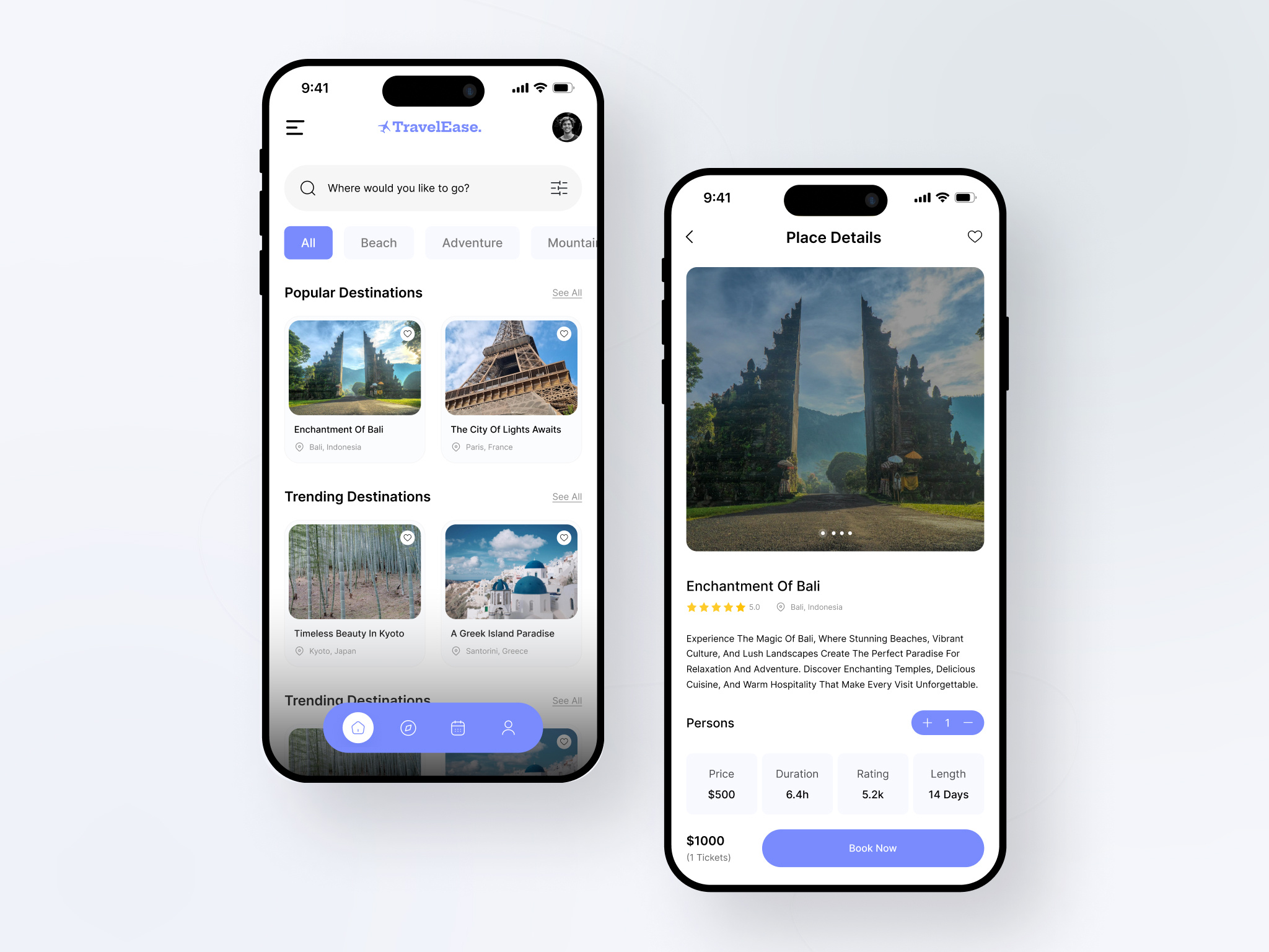 Start Your Adventure with TravelEase adventure app app design app ui behance clean creative design agency design studio figma inspiration morhover place travel travel ease ui trends uiux ux designer visual designer