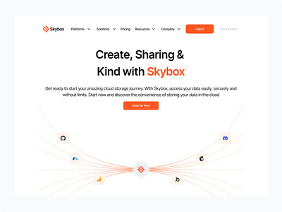 Skybox - SaaS Website app branding design figma product saas technology ui uikit ux website