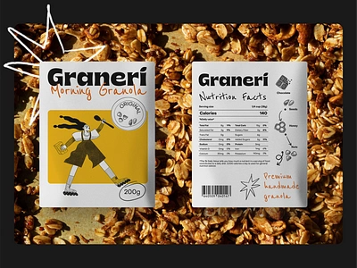 Granola Brand Packaging Labels branding design design studio digital art digital illustration food food brand food branding graphic design illustration illustration art illustrator label design labels logo marketing marketing design packaging packaging design visual identity