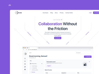 Colab Landing Page Design✨ landing page project management ui