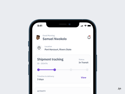 Shipment Tracking App✨ app ui delivery app design mobile app shipment tracking ui