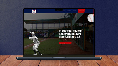 Baseball academy web design baseball contrast dynamic edgy hero design raw rustic sports web design
