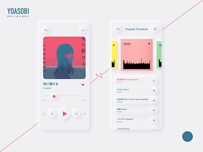Neumorphic Music | Yoasobi app branding design graphic design illustration music ui ui design ux design yoasobi