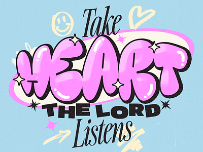 Take heart, the Lord listens | Christian Poster christian