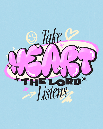 Take heart, the Lord listens | Christian Poster christian