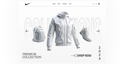Nike Futuristic Shopping Page app bag branding cloth design icon illustration logo nike puma shoe typography ui ui design ux