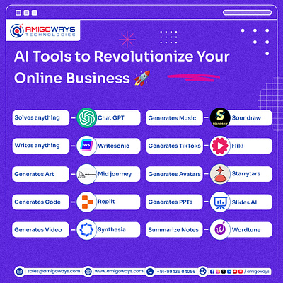 AI Tools to Revolutionize Your Online Business 🚀 amigoways amigowaysappdevelopers amigowaysteam