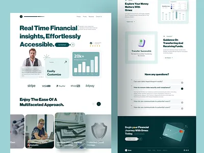 Money Transfer Financial Landing Page UI/UX Design money