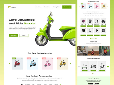 Scooter E-Commerce Landing Page clean design digital store e commerce electric scooter interaction design landing page minimalist mobility modern design online store product design product page responsive design scooter shopping cart ui uiux user experience user interface website design