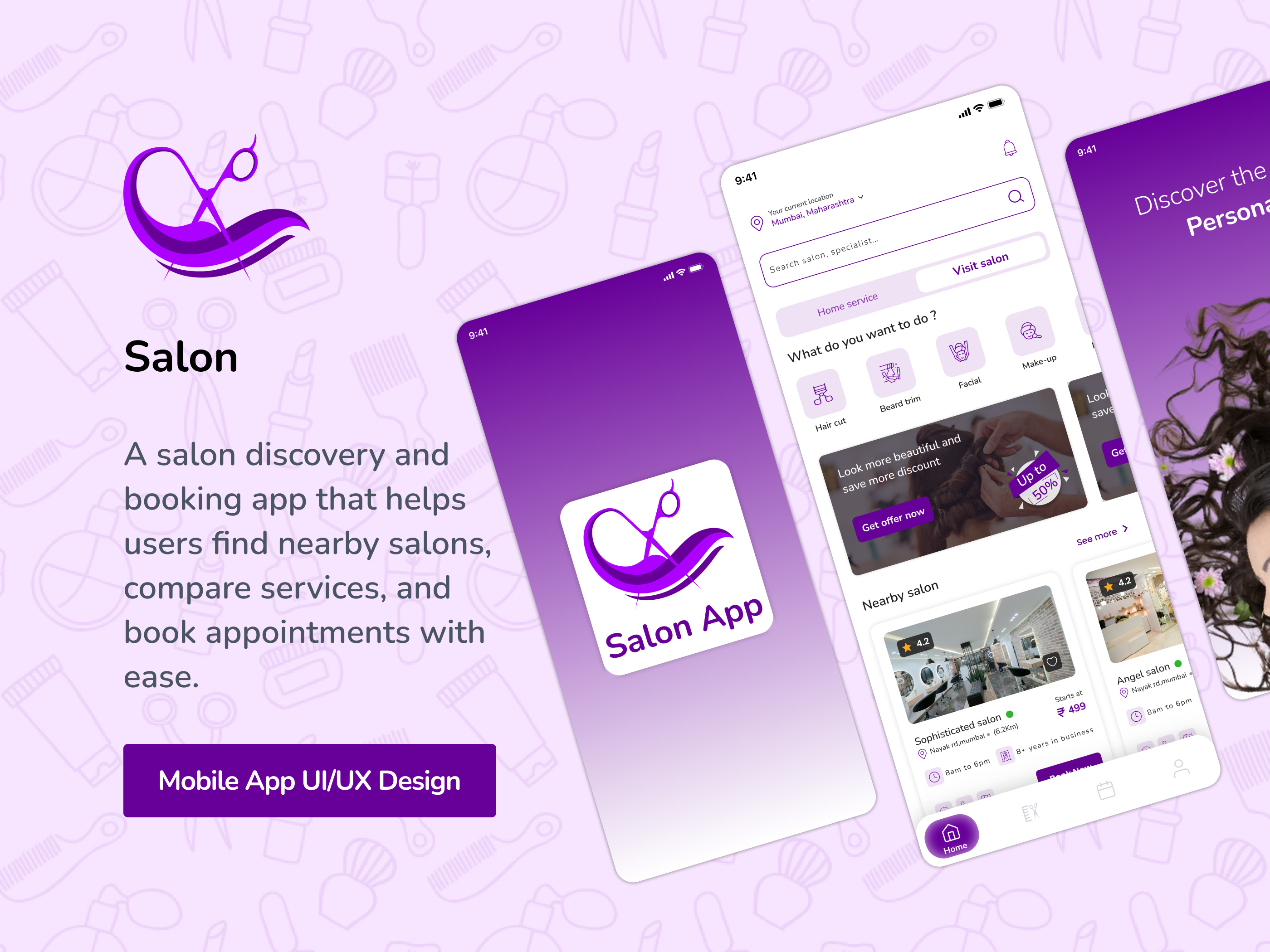 Salon Mobile App Design – A Stunning Salon App Experience app design barber app barber shop beauty app beauty salon mobile app mobile app design salon app salon app uiux design salon appointment app salon booking salon booking app salonbooking saloon app design spa app ui uidesign uiuxdesign userexperience ux