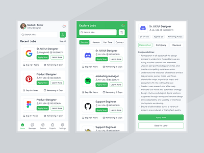Job Finder - Hiring Mobile App app app ui applicant apply company freelance freelancer hire freelancer hiring hire hiring app hiring platform job job details job finder job profile mobile app project recruiter recruitment vacancy