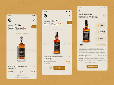 Whiskey App app design branding design mock up responsive design ui ui ux uidesign uxdesign webdesign