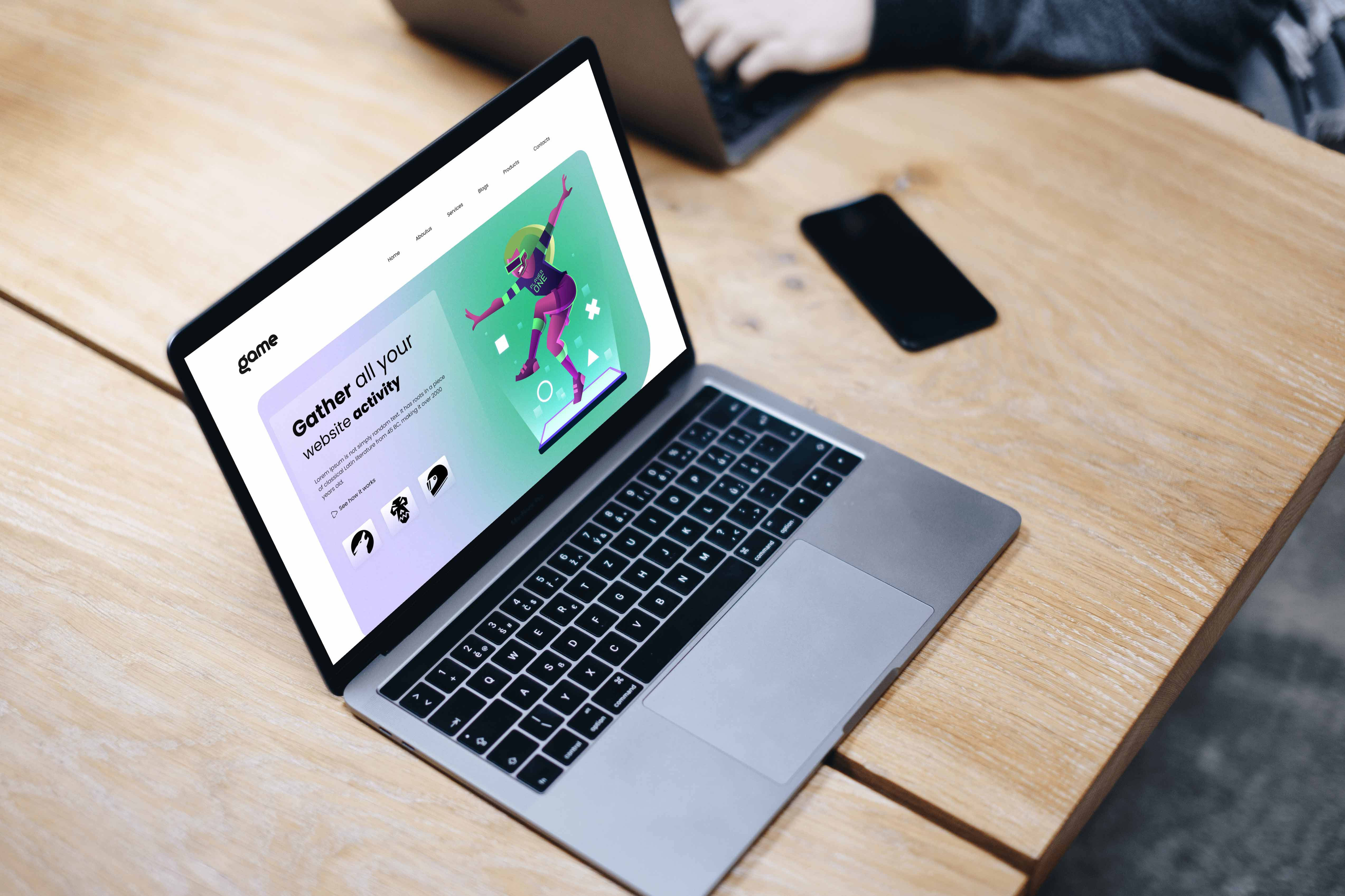 Game Landing Page Design | AI Game ai design figma game interface midjourney mobile motion graphics ui ux