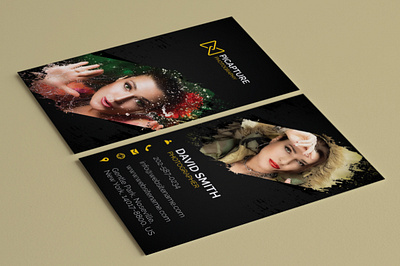 Photography business card 3d catalog vertical template