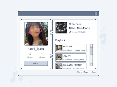 Daily UI: User Profile design desktop game music pixel pixelated ui ui design website