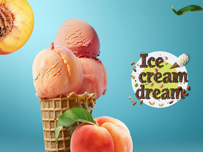 IceCreamDream.Summer: peach orchard. branding creaive design graphic design ideas illustration keyvisual