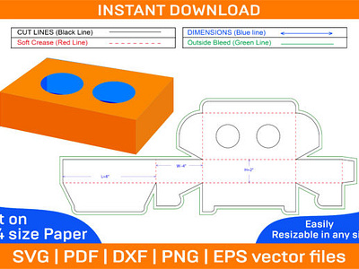 Gift Box dieline Template box box die cut branding design dieline gift illustration packaging packaging design size vector