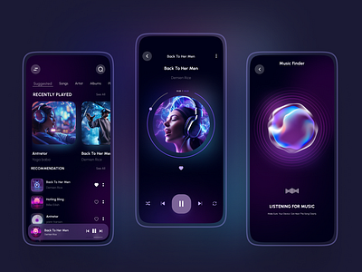 Musify AI Music Player Application ai ai music app application artificial intelligence music finder music player uiux user experience user interface