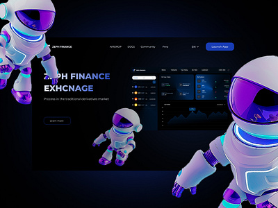 main screen for crypto exchange branding crypto crypto exchange cryptocurrency design finance fintech graphic design landing page mainscreen robot robots ui ui ux