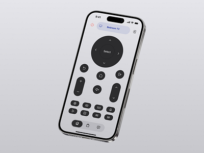 TV Remote Control app apple black buttons connect control design gray interface ios iphone menu mobile remote tv tv remote ui ux