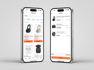 E-commerce App | Mobile Gadgets Store app cart categories checkout design e commerce filters gadgets listing mobile product design shop store tab bar ui