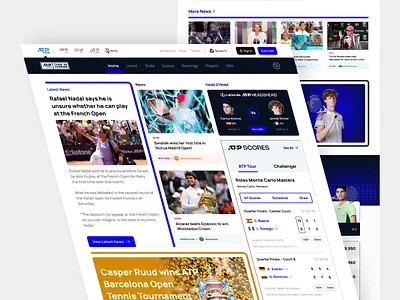 ATP Tour Web Design app branding design graphic design icon illustration logo ui ux vector