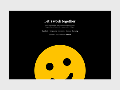 Smiley - Footer Section footer footer section illustration minimalist web design webflow webflow template