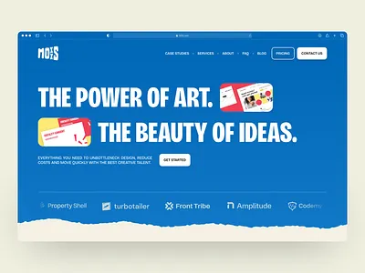 Hero section design branding design design agency design agency website graphic design logo typography ui vector website design