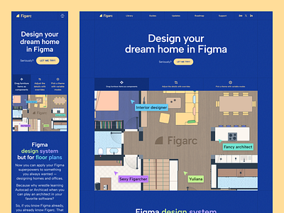 Figarc homepage blue design design system figma figma design flat homepage interior design texture ui ui design uiux web design website