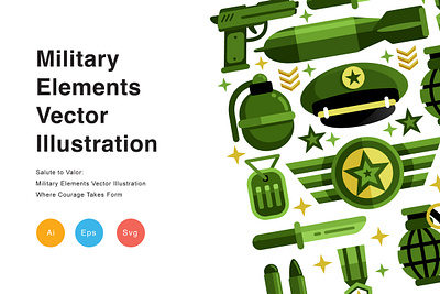 Military Elements Vector Illustration war