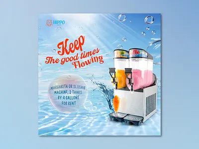 Margarita or Slushie Machine Rent Banner app banner branding design graphic design illustration illustrator photoshop social media banner social media post typography