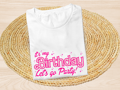 Birthday shirt design barbie inspired birthday birthday shirt pink shirt design tshirt typography design