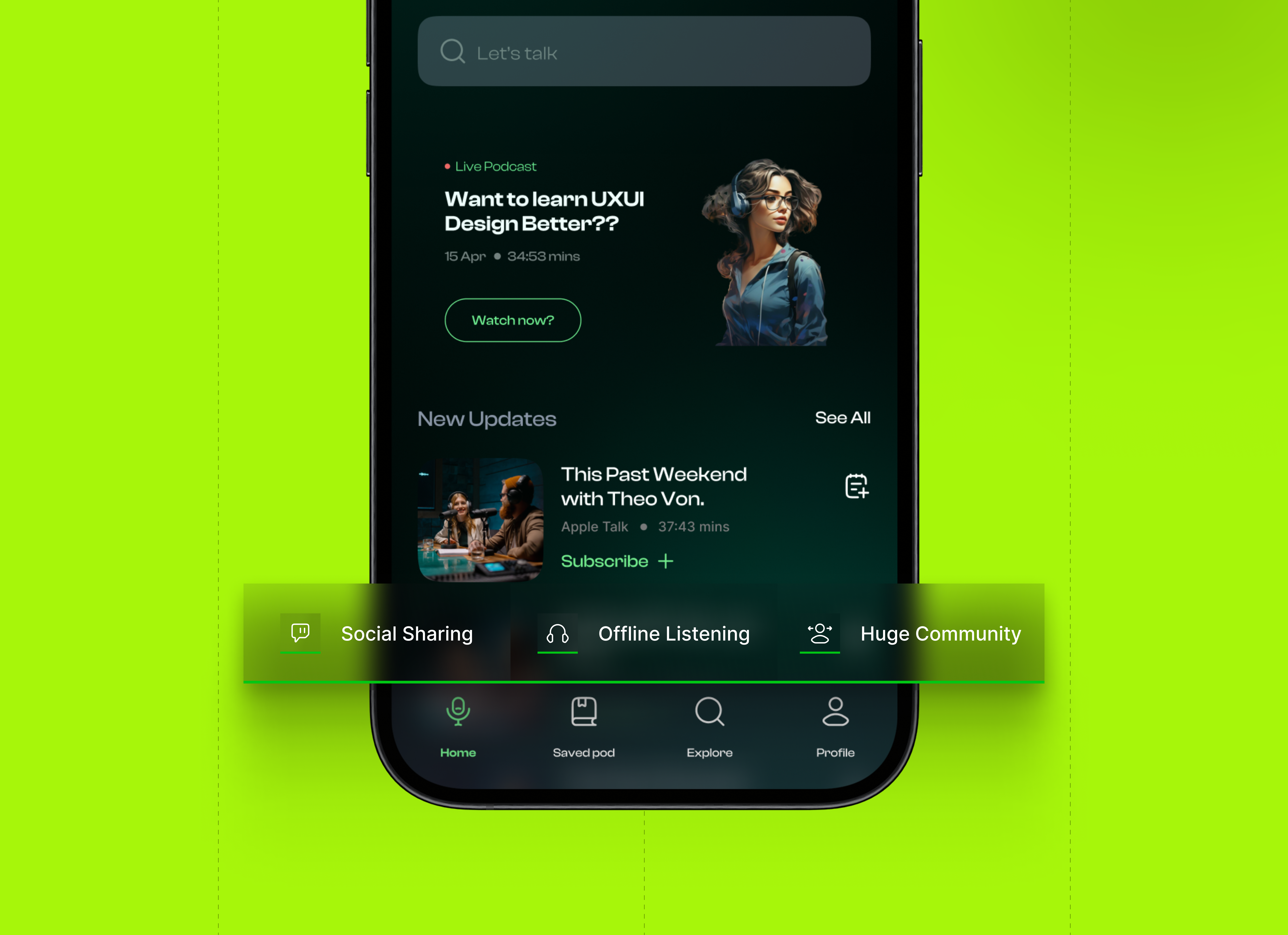 Innovative Podcast Mobile App - UX Case Study best mobile apps 2024 creative app design freelance designer portfolio mobile app ui mobile ux trends podcast app popular mobile apps top app designs uxui design