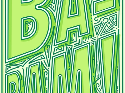 BA-BAM! babam boom graphic green illustration ipadpro lettering poster procreate procreateapp silicon type typography valley