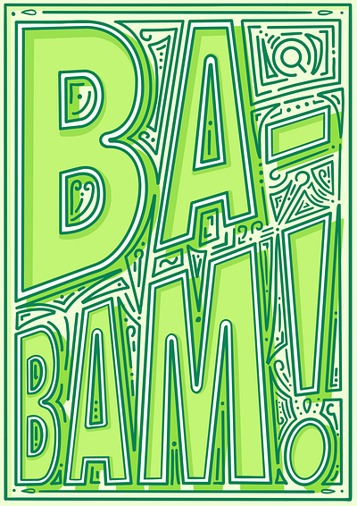 BA-BAM! babam boom graphic green illustration ipadpro lettering poster procreate procreateapp silicon type typography valley