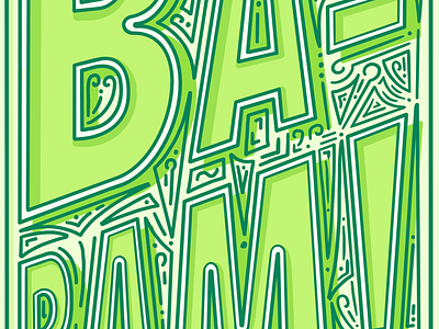 BA-BAM! babam boom graphic green illustration ipadpro lettering poster procreate procreateapp silicon type typography valley