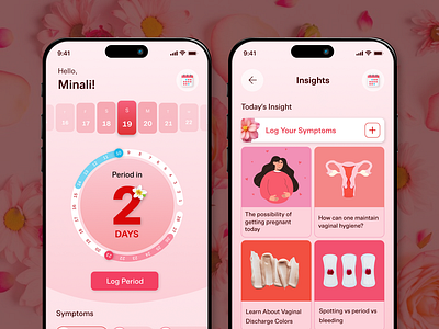 Periods Tracking App app appdesign calender design designinspiration female figma menstrual app menstruation mobileapp periods periods app photoshop preiodtracker ui uidesign uitrends ux uxdesign uxresearch