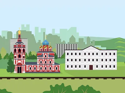 Sights of Nizhny Novgorod for the AUCHANRUSSIA concept 2d city flat illustration nizhny novgorod vector