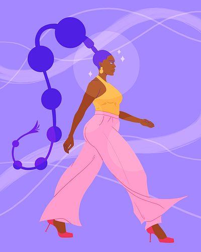 Paths are made by walking abstract confident determined fashion girl illustration ipadpro minimal path pink procreate procreateapp purple road sparkling strong style walking woman yellow