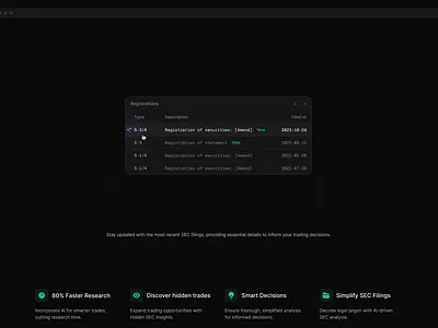 Discover (2) card clean dark mode dark theme feature section features landing page ui web design
