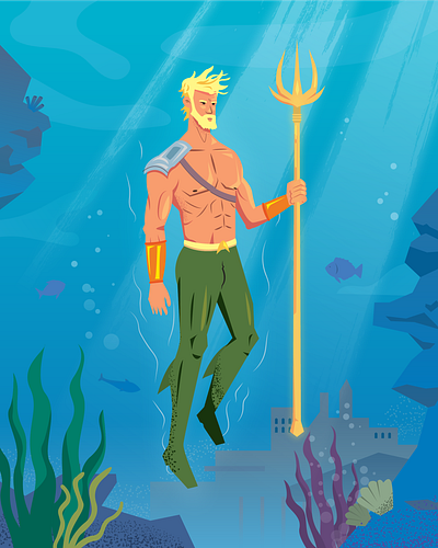 Aquaman aquaman character characterdesign dc drawing fanart illustration poseidon superhero vectorart
