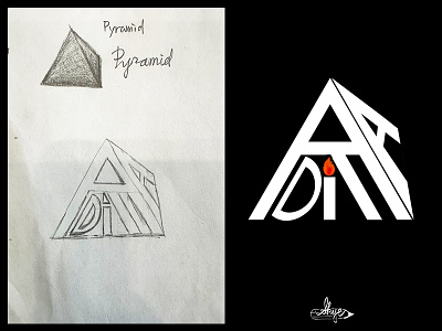Logo design. PYRAMID branding graphic design logo