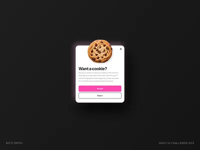 Daily Challenge 005 - Cookie component daily ui challenge dailyui design ui ui challenge ui design ux design uxui