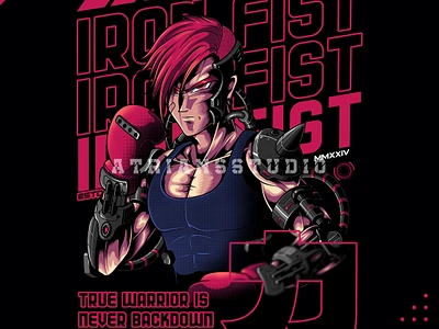 Iron Fist apparel artwork boxing design fighter fist gym gymnastic illustration iron poster design produk cover sport superhuman tshirt design warrior