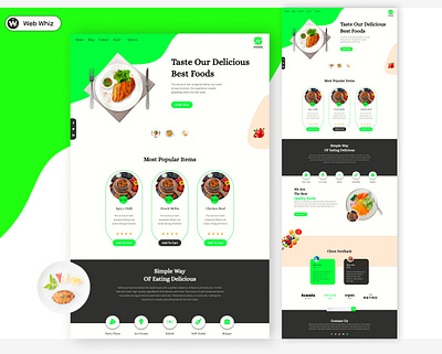 ifoods | A Restaurant Site Design food website landing page portfolio page restaurant website restaurent web development website wordpress design