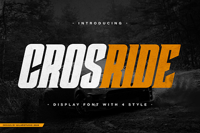 Crosride is a Display Font with 4 Style automotive car car racing sports titles display font future font game app game font invitation font race font racing sport sport logo